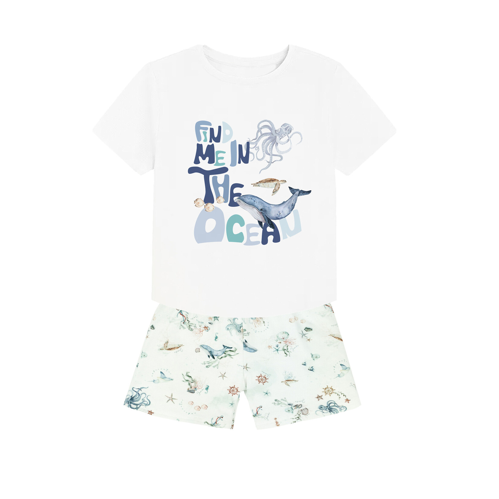 PHILIPPE Set (Blouse + Shorts) Maat 62 ocean