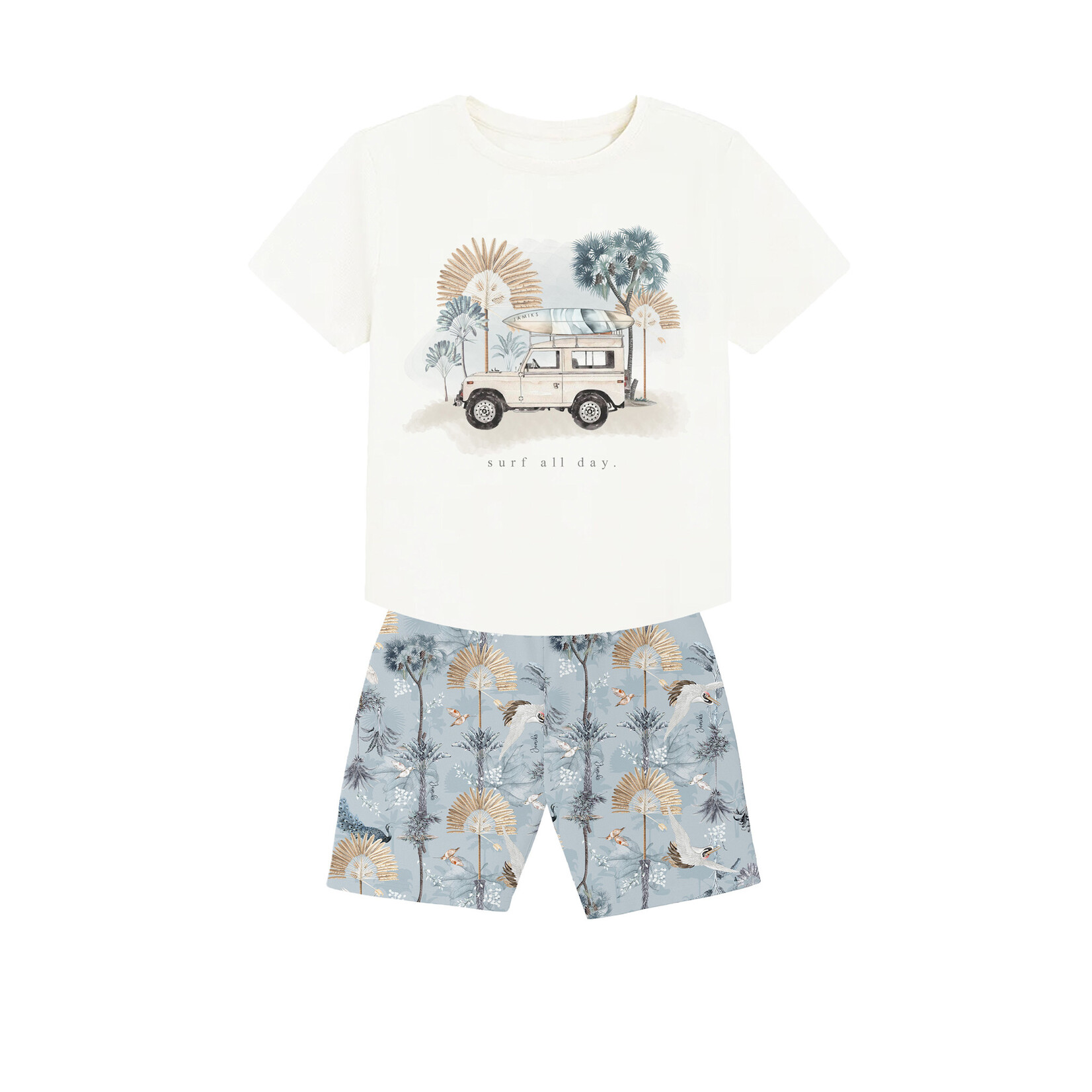 PETER bamboe set (blouse + shorts) borne