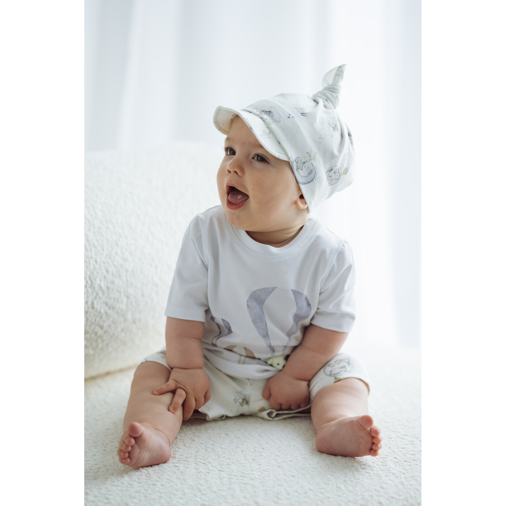 PHILIPPE Set (Blouse + Shorts) Maat 62 sky