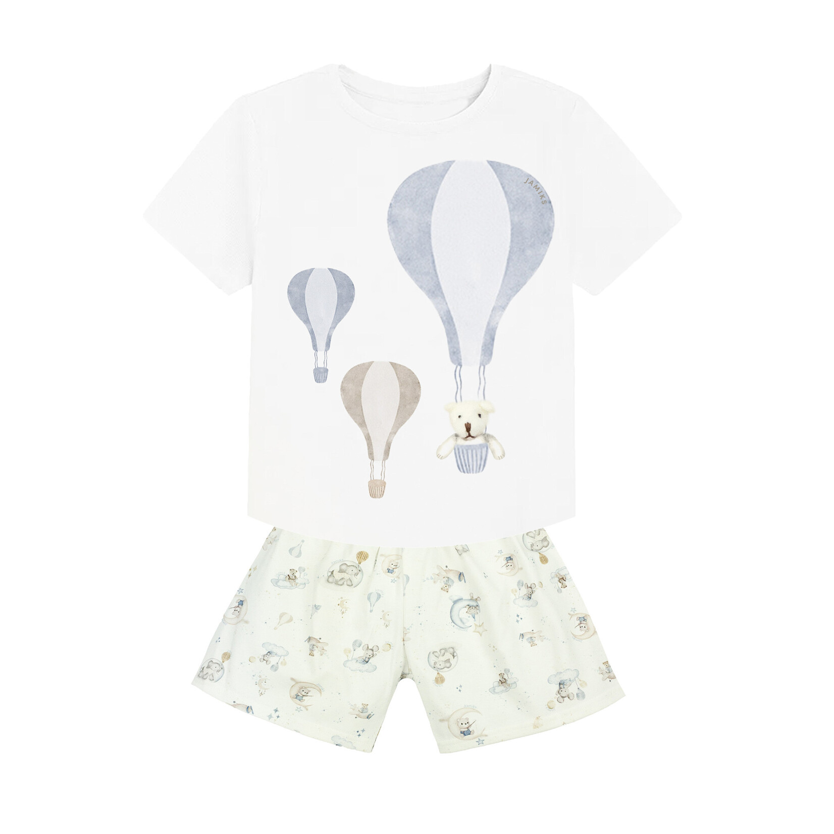 PHILIPPE Set (Blouse + Shorts) Maat 62 sky