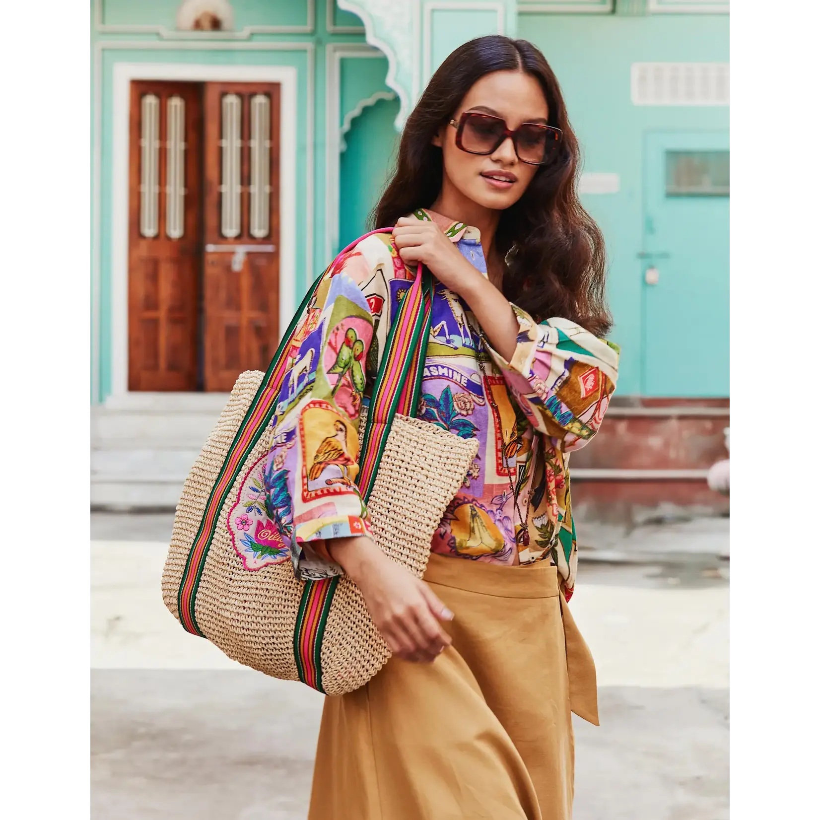 Oilily Oilily Straw Shopper Shifting Sand