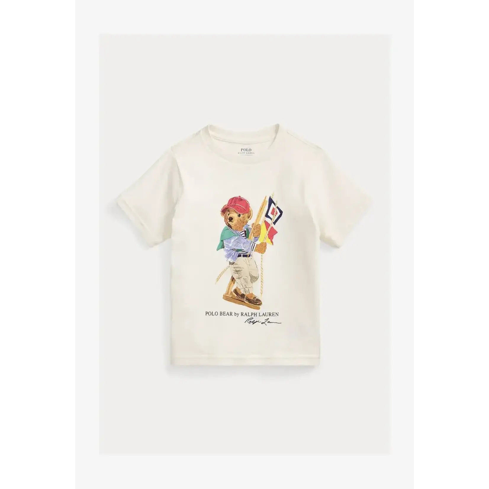 Ralph Lauren KNIT-T-SHIRT SP26 BEAR DECKWASH WHITE
