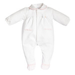 First 6203107white/pink rompersuit teddy bear