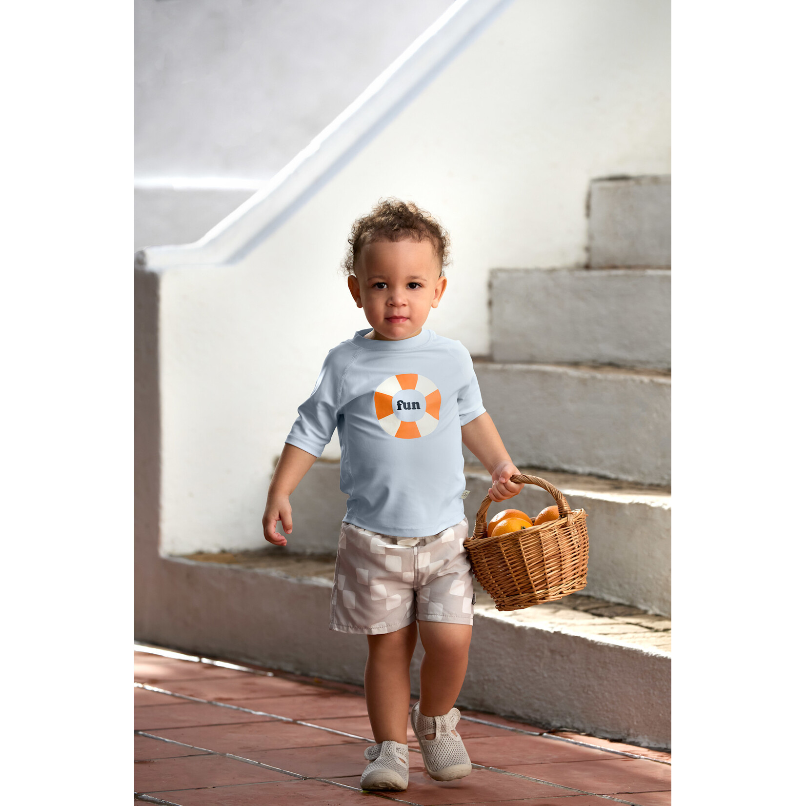 Lässig Short Sleeve Rashguard Swim Ring illusion blue