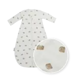 Slaapzak rond ongevoerd met vaste mouw jersey Beige Beertjes