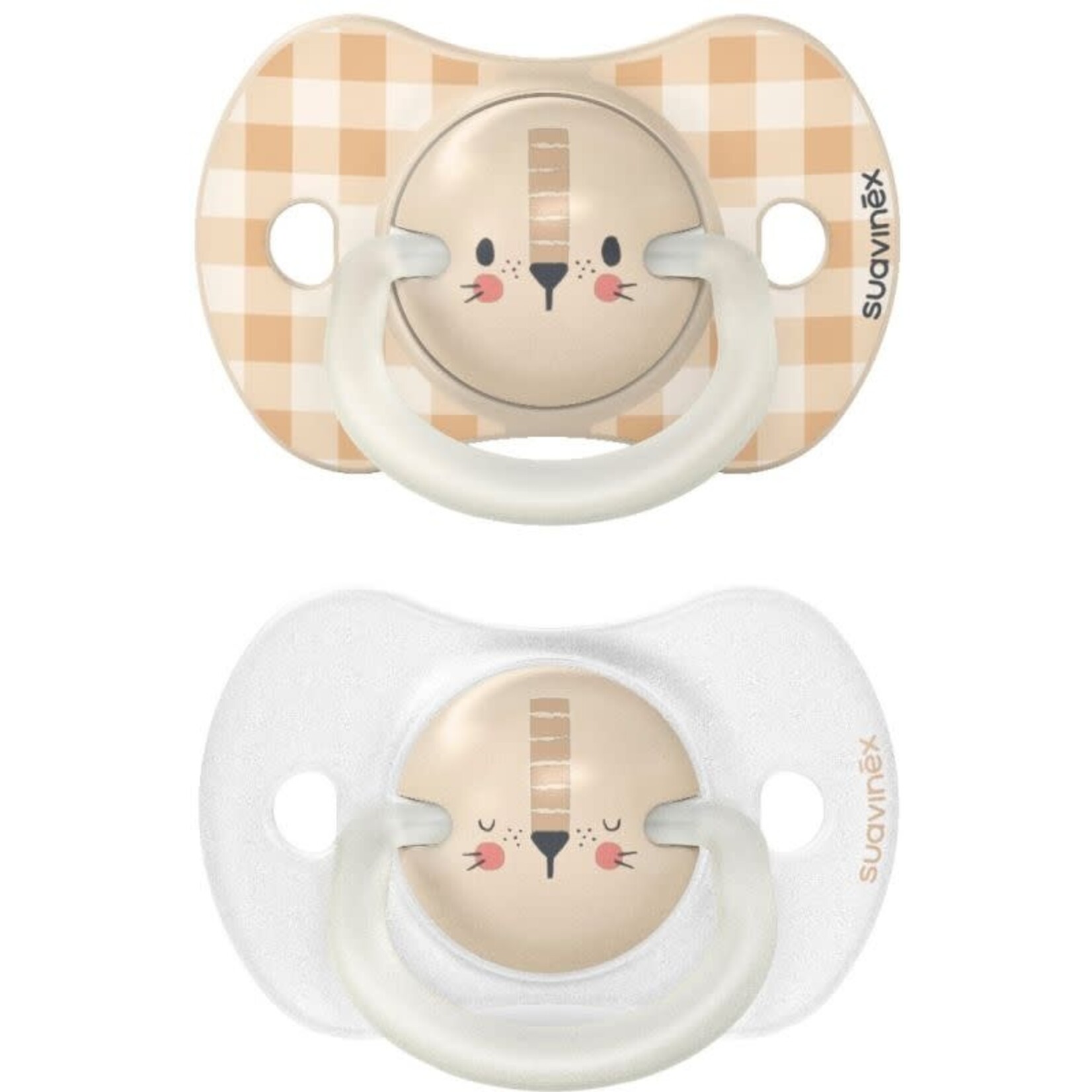 Suavinex Set van 2 SX PRO 0/6M Night&Day glow-in-the-dark fopspenen Lion