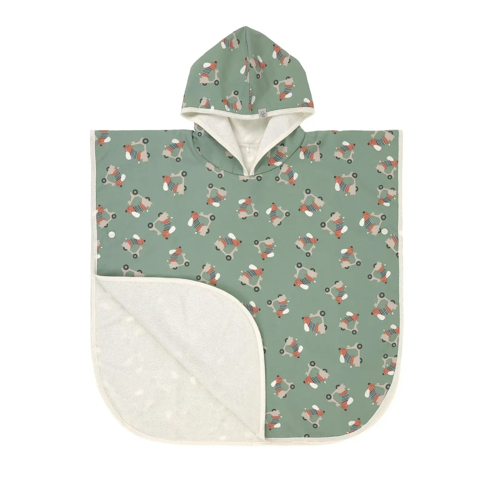 Lässig Beach Poncho - Scooter Dog, green