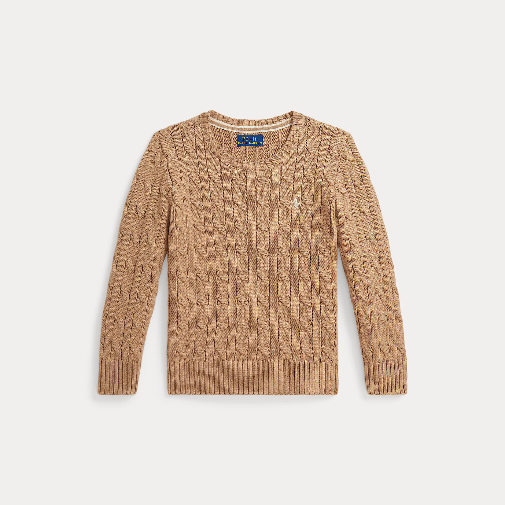 Ralph Lauren CABLE-KNIT COTTON SWEATER MEDIUM BEIGE-260