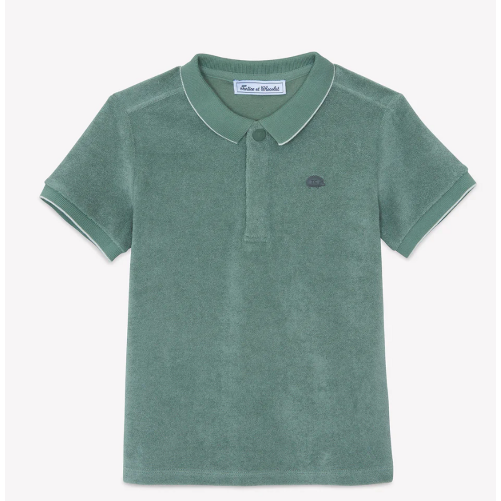 Tartine et Chocolat Polo shirt Khaki cotton hedgehog