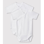 Petit Bateau SET VAN WITTE BODY'S MET KORTE MOUWEN UNISEX