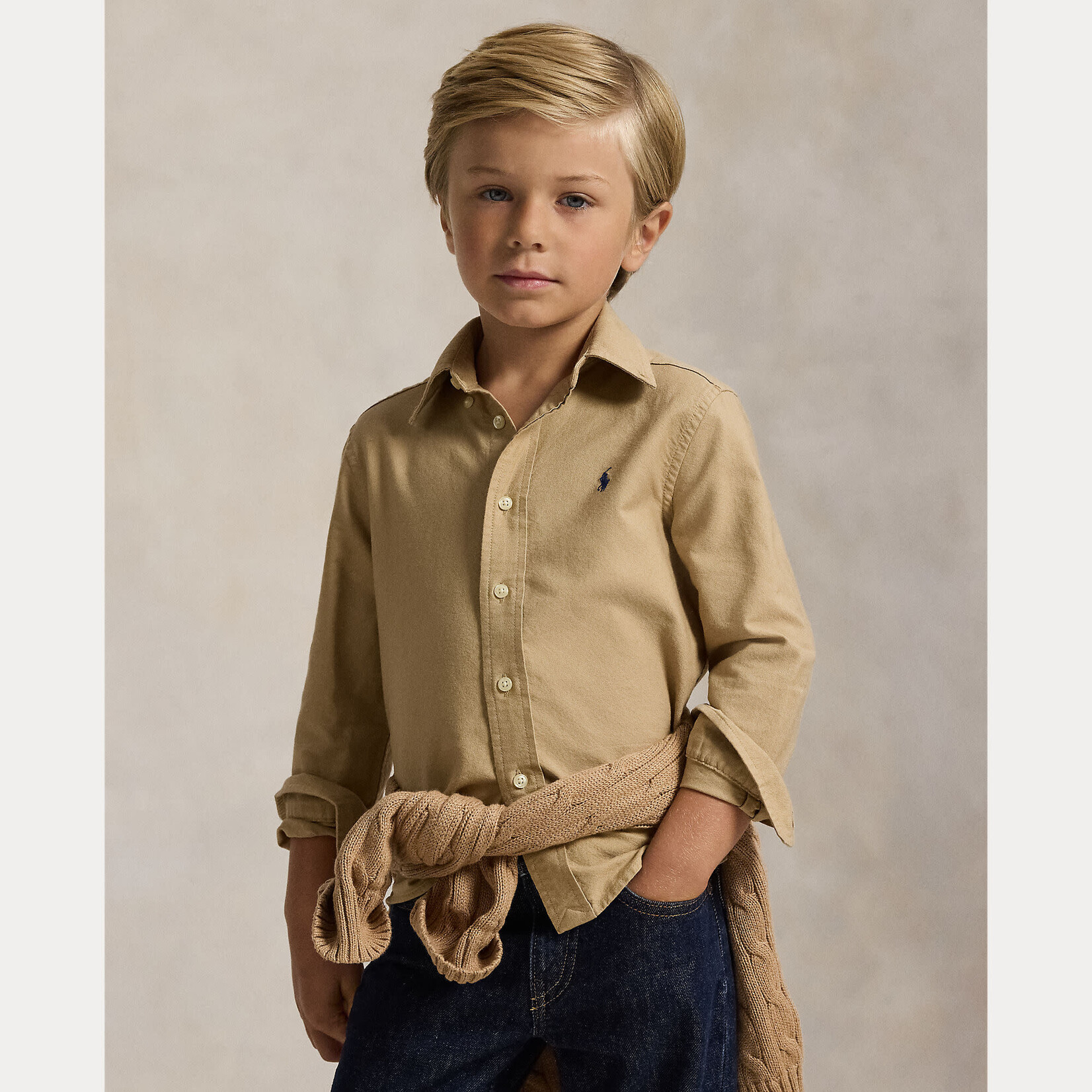 Ralph Lauren GARMENT-DYED COTTON OXFORD SHIRT VINTAGE KHAKI