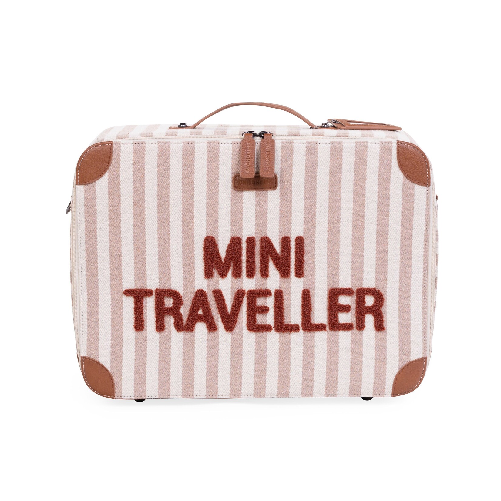 Childhome Mini Traveller Kids Kinderkoffer - Stripes - Nude/Terracotta