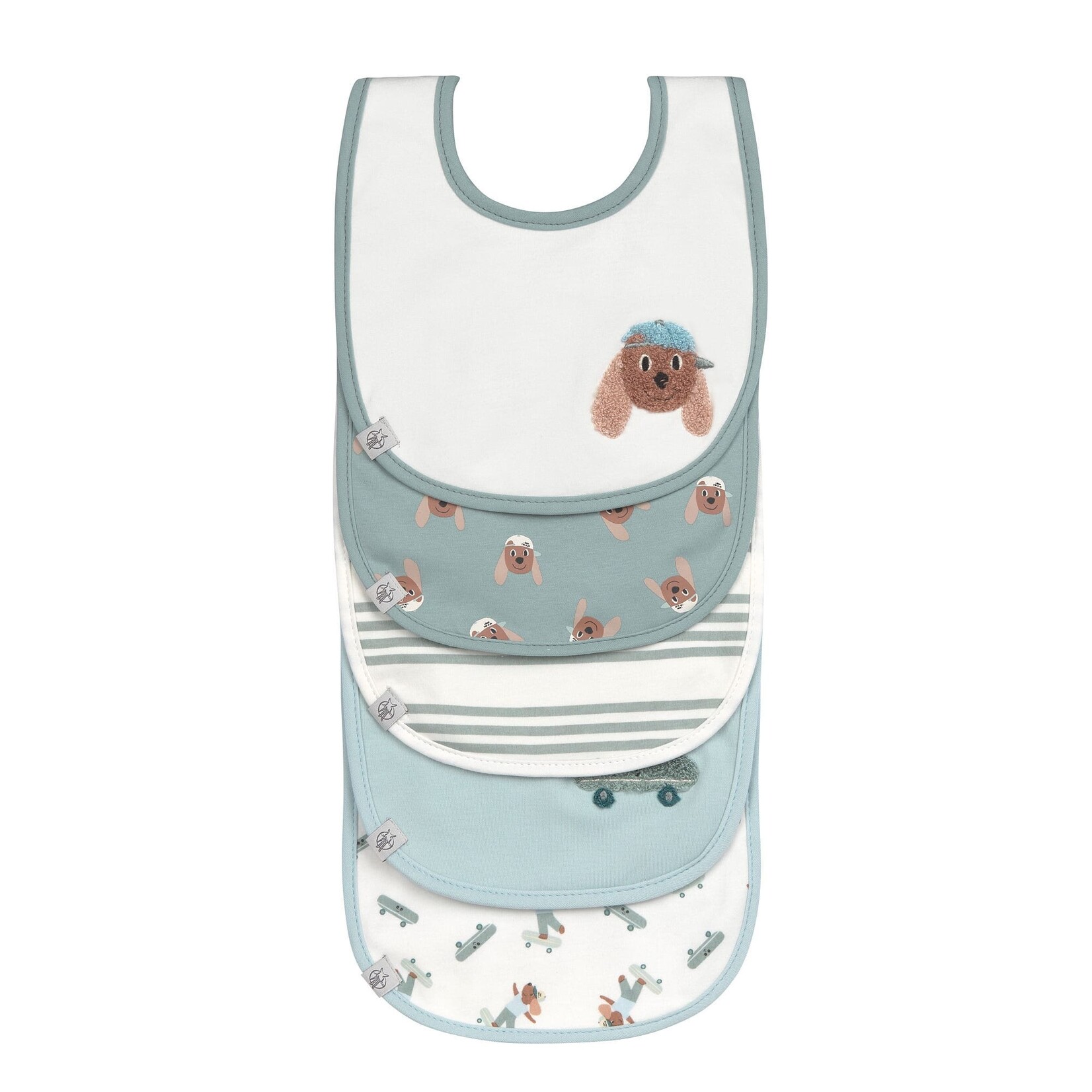 Lässig Baby Janssens: Value Pack Bib 5 pcs - Tiny Team, Dog