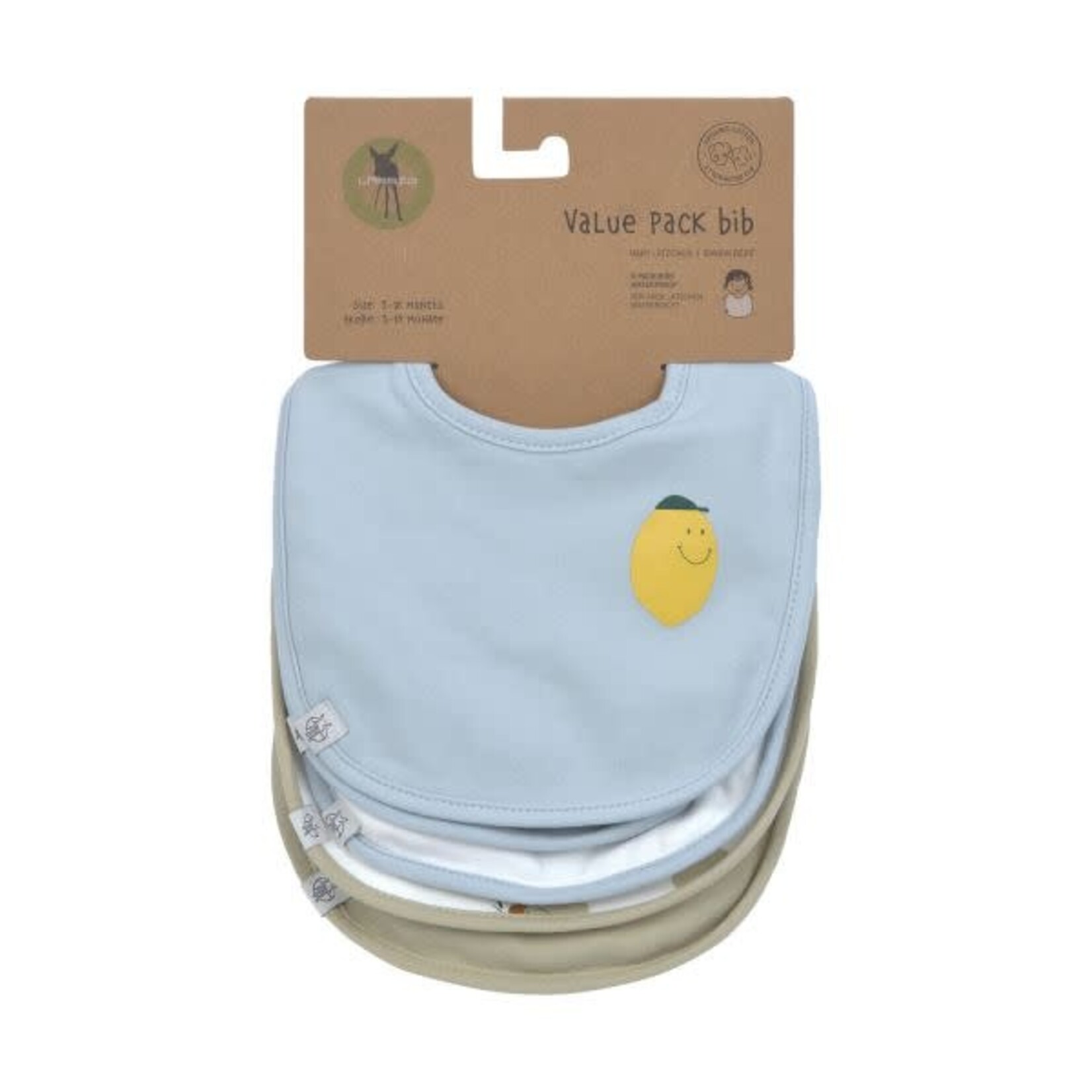 Lässig Baby Janssens: Value pack bib 5 pcs Happy fruits Lemon