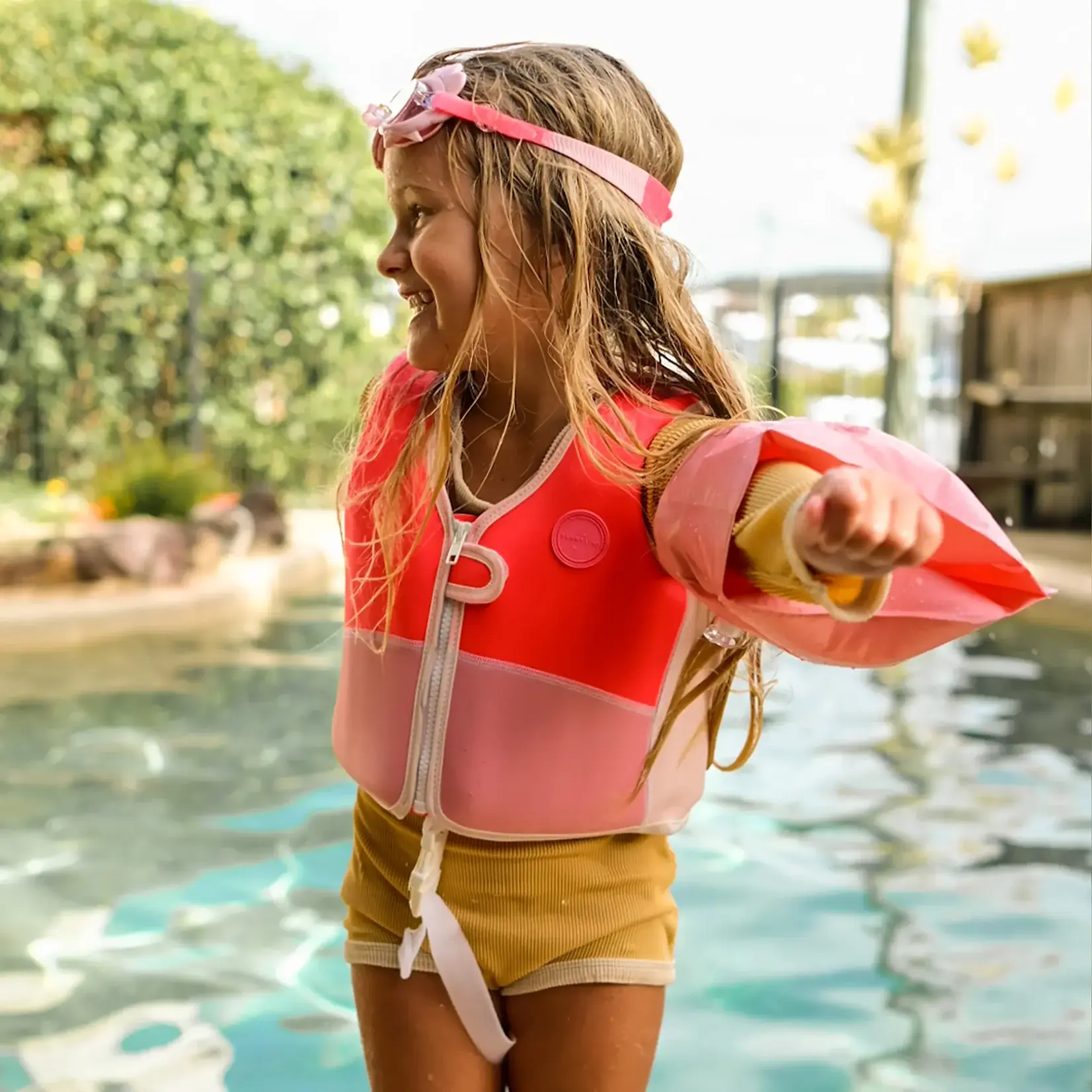 Sunnylife Swim Vest 1-2 year - Melody the Mermaid Neon Strawberry