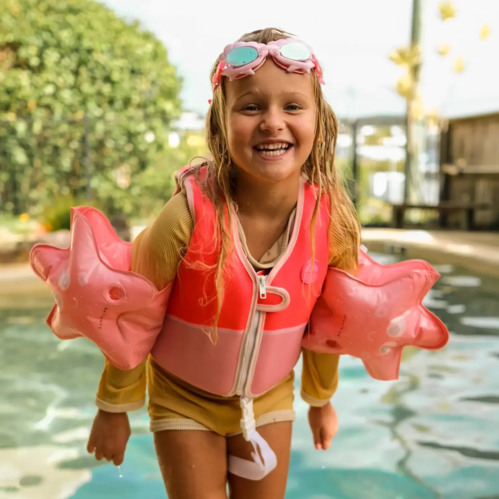 Sunnylife Swim Vest 1-2 year - Melody the Mermaid Neon Strawberry