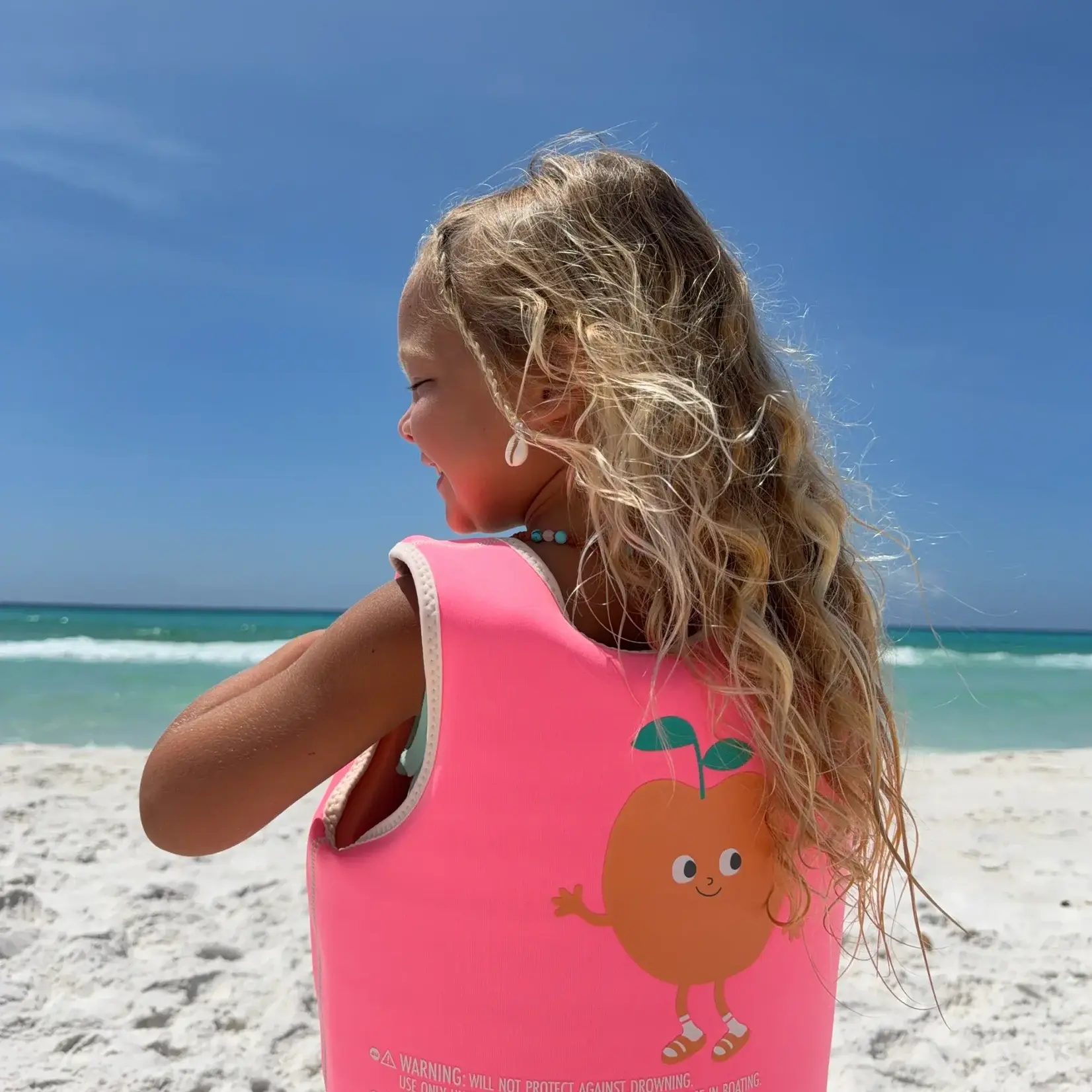 Sunnylife Swim Vest 1-2 year - Poppy the Peach Neon Pink