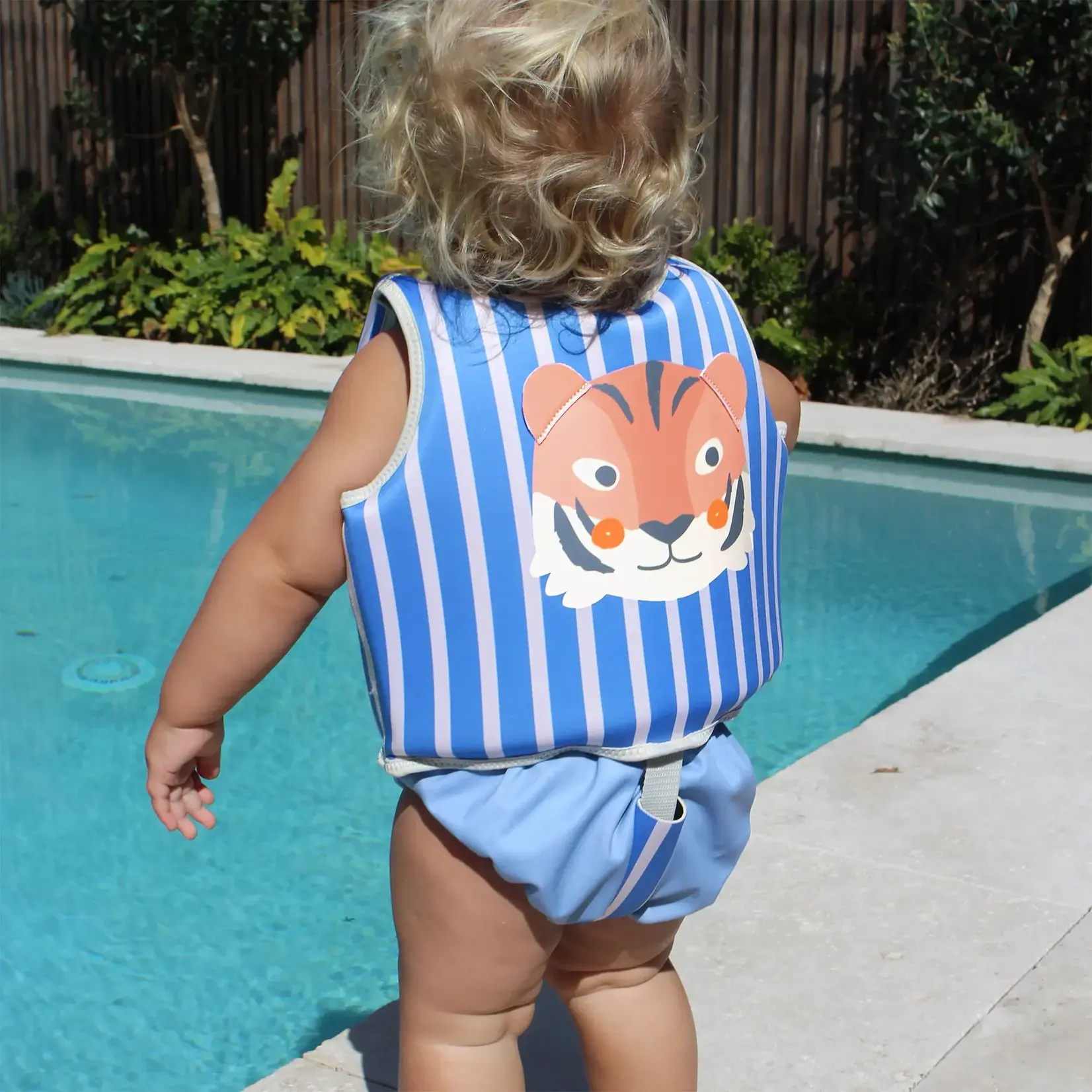 Sunnylife Swim Vest 2-3 year - Tino the Tiger Blue