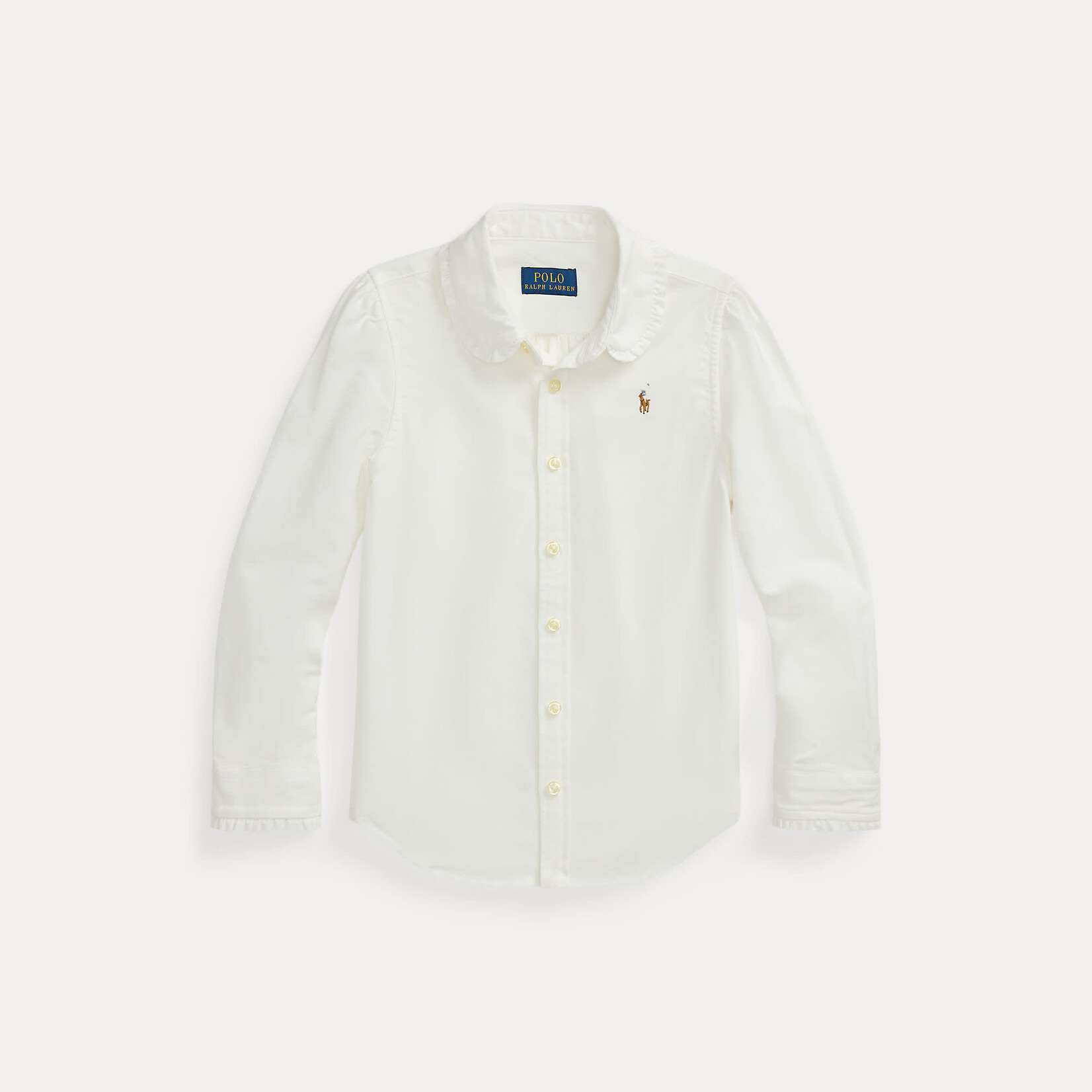 Ralph Lauren RUFFLED COTTON OXFORD SHIRT White