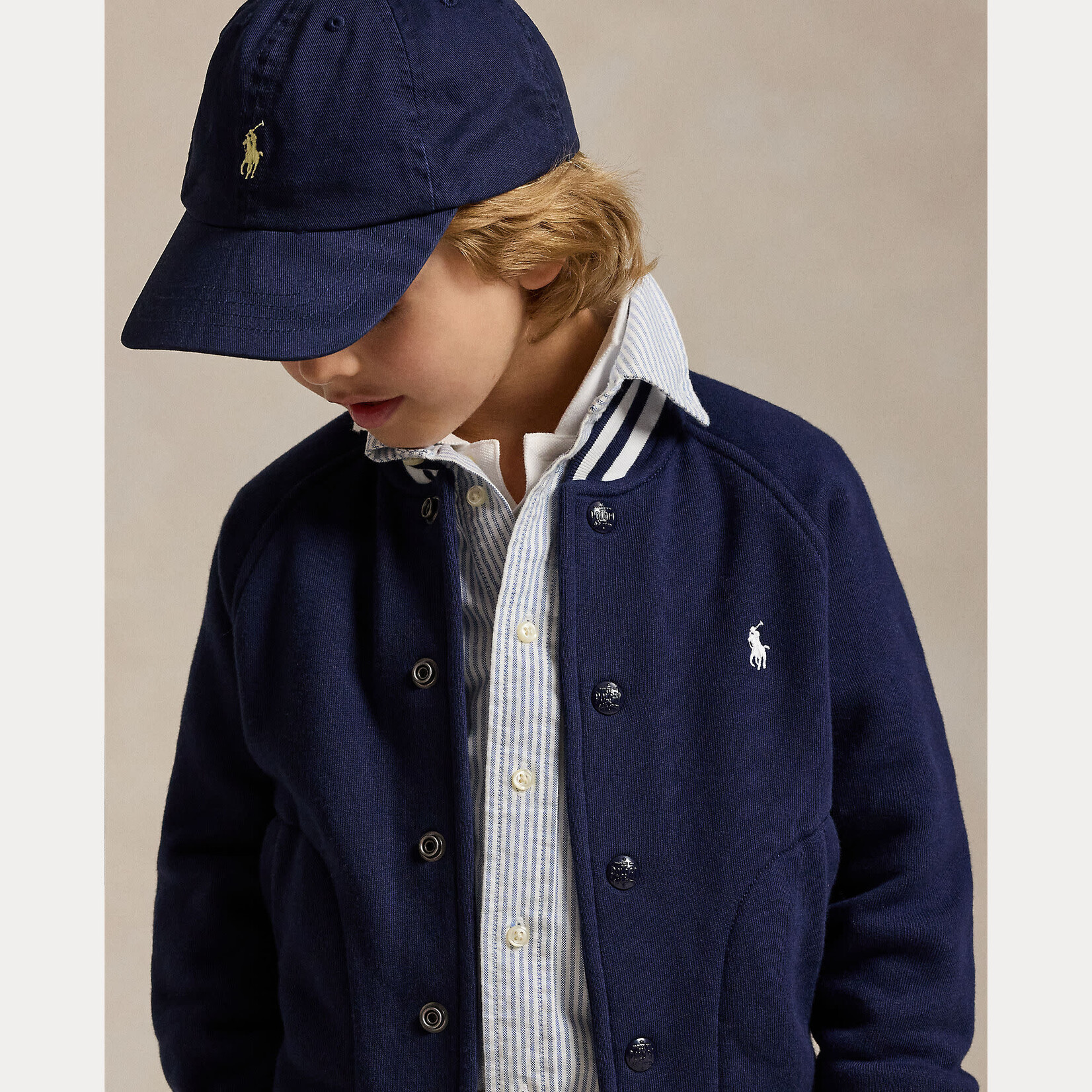 Ralph Lauren FLEECE BASEBALL JACKET REFINED NAVY/C1730
