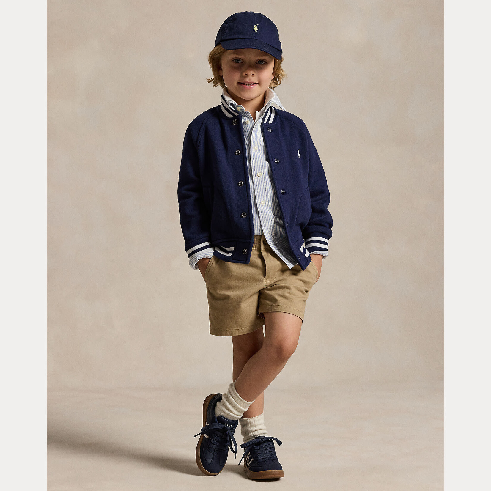 Ralph Lauren FLEECE BASEBALL JACKET REFINED NAVY/C1730