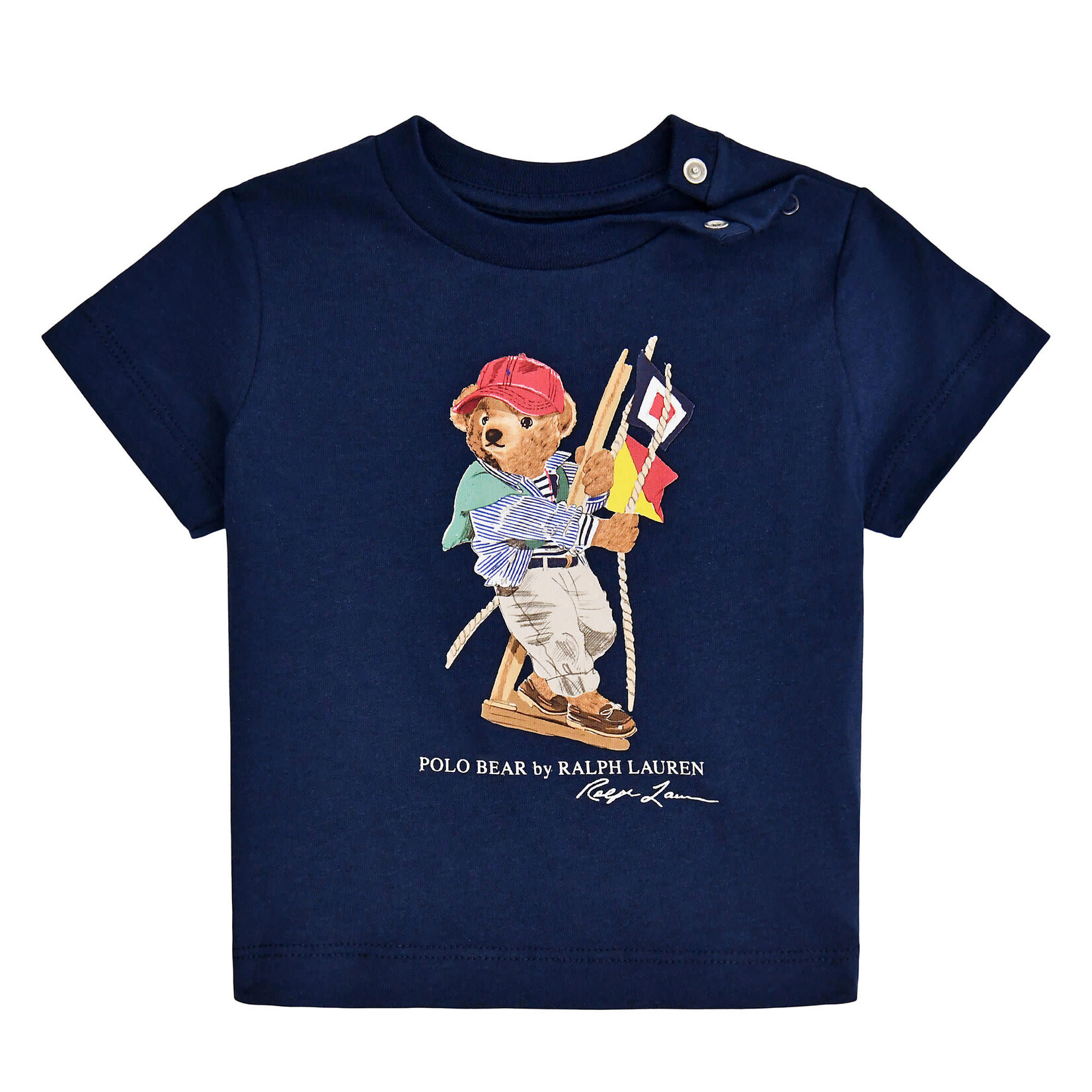 Ralph Lauren KNIT-T-SHIRT SP26 BEAR NEWPORT NAVYBB