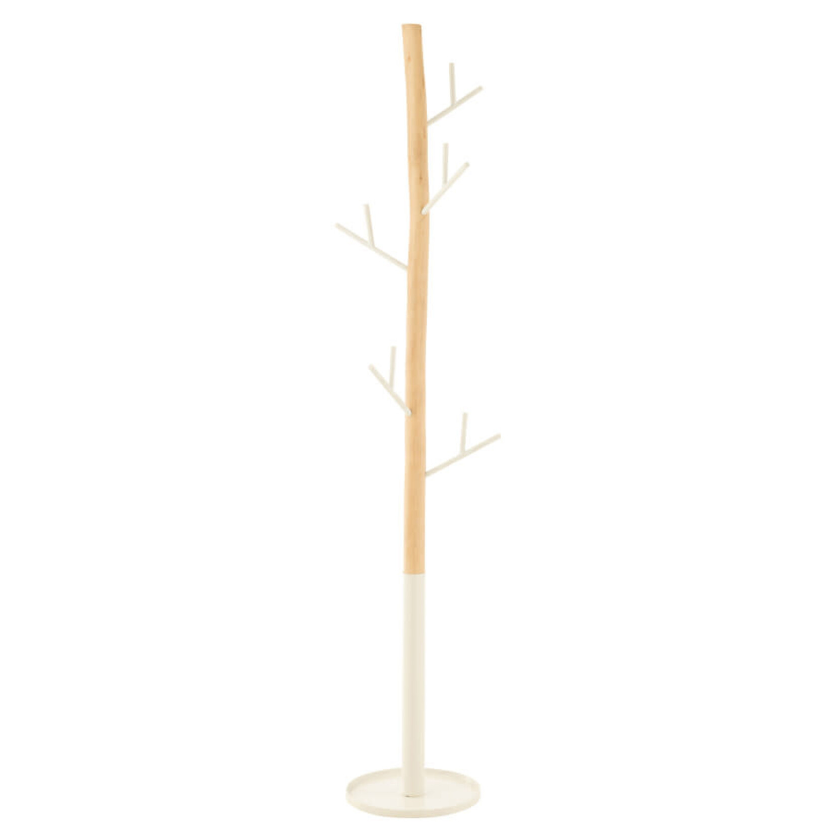 J-Line Kapstok Hout Wit/Naturel