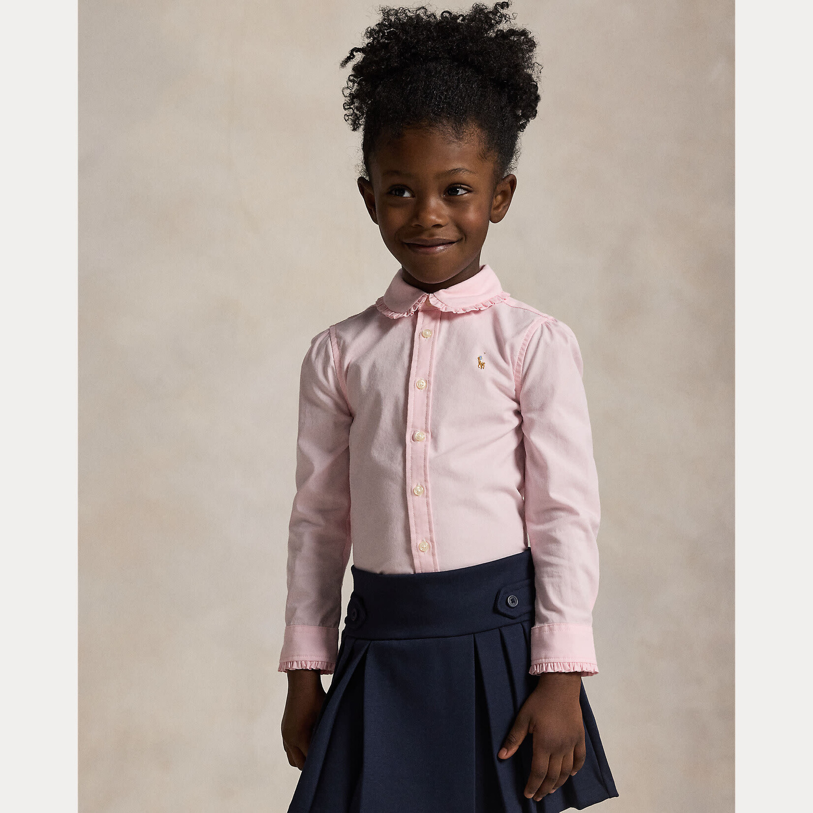 Ralph Lauren BUTTON FRONT SHIRT BATH PINK