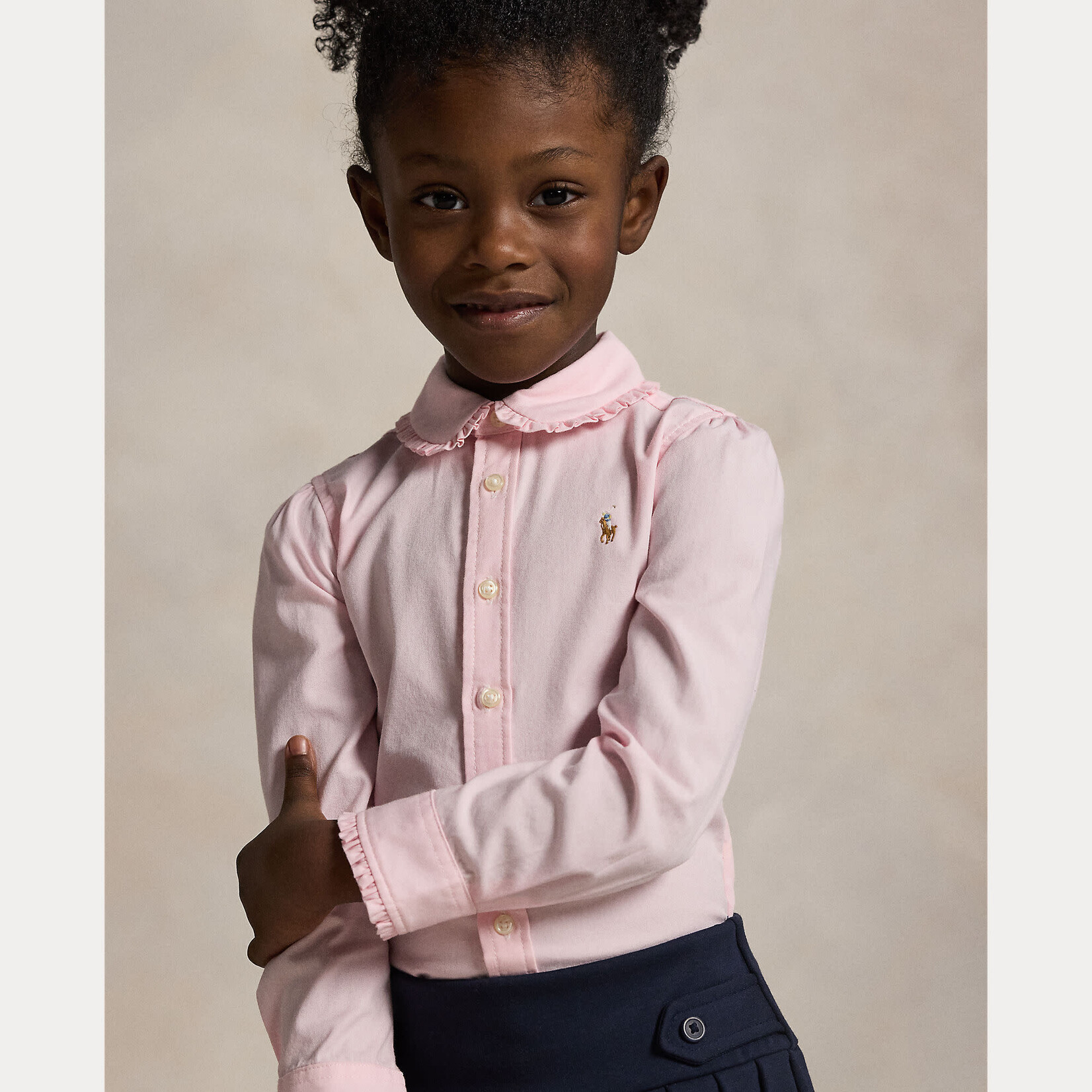 Ralph Lauren BUTTON FRONT SHIRT BATH PINK