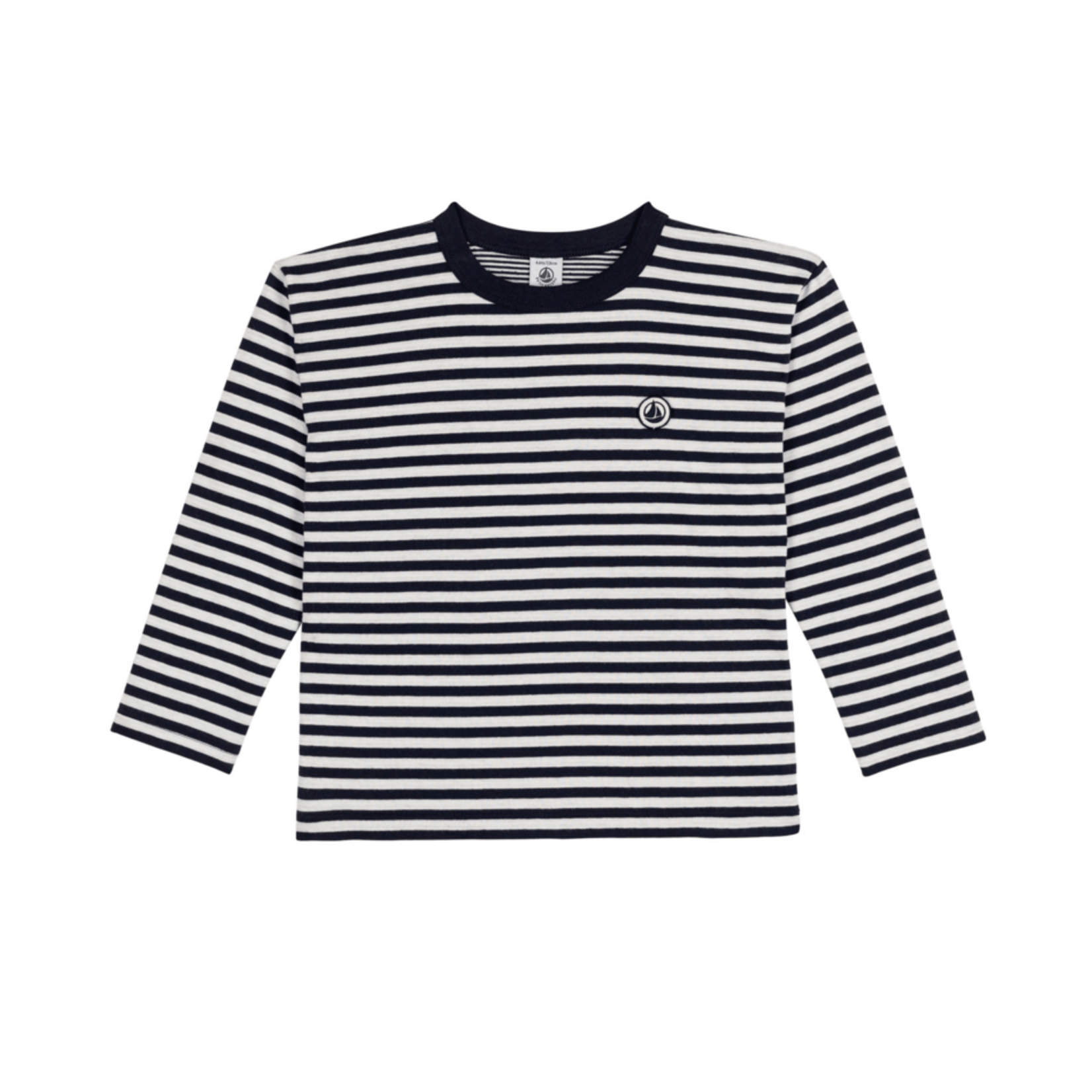 Petit Bateau TEE SHIRT ML SMOKING/MARSHMALLOW:SMOKING/MARSHMALLOW A0GVH