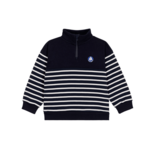 Petit Bateau SWEATSHIRT COL ZIP SMOKING/MARSHMALLOW A0GKM