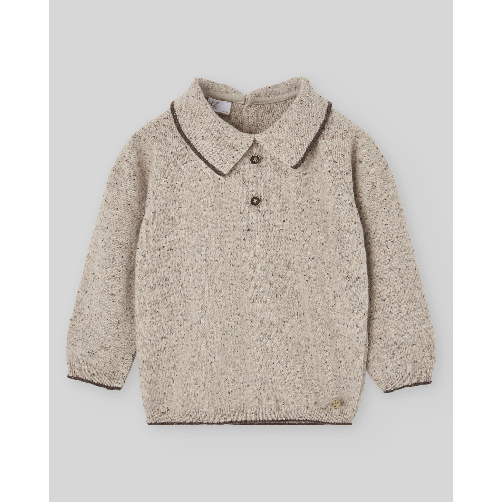 Paz Rodriguez KNIT NEWBORN PULLOVER "NOZ" 014-134104 Capuccino