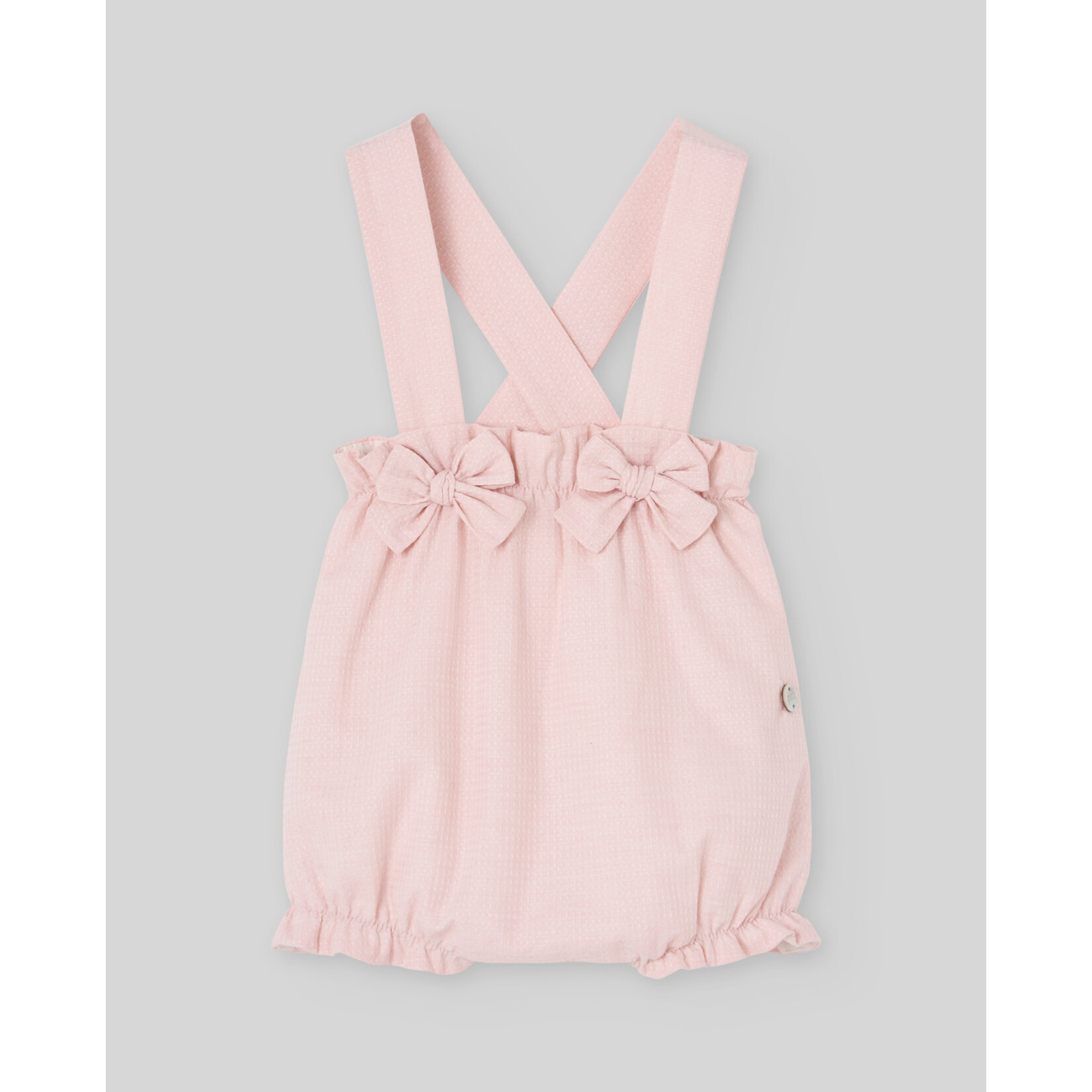 Paz Rodriguez WOVEN NEWBORN DUNGAREE "VAL" 022-154120 Powder Pink
