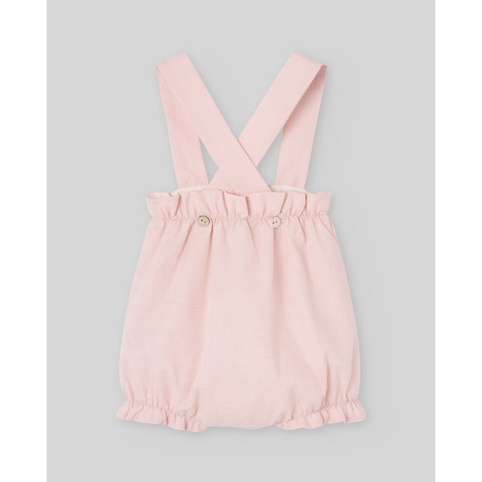 Paz Rodriguez WOVEN NEWBORN DUNGAREE "VAL" 022-154120 Powder Pink
