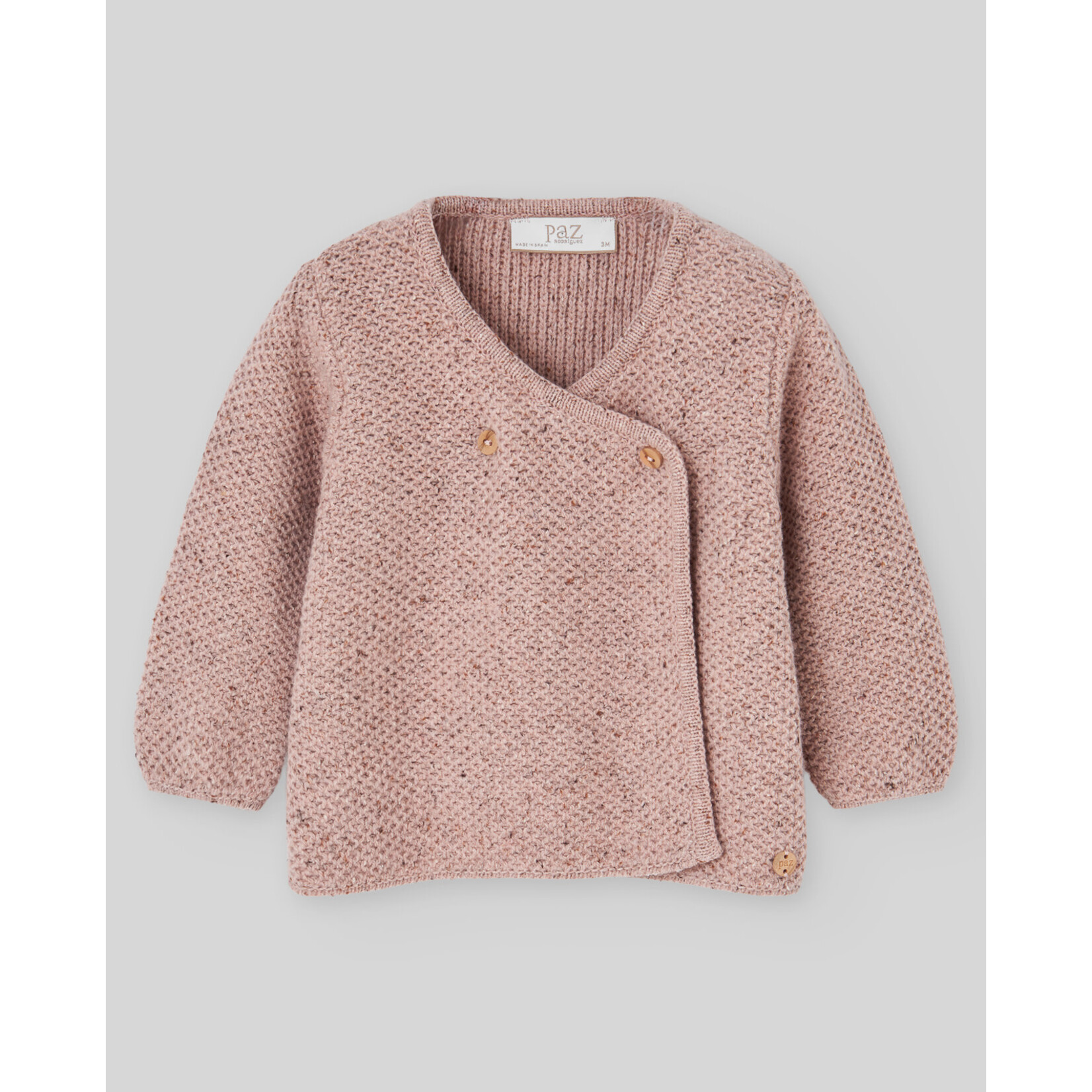 Paz Rodriguez KNIT NEWBORN SWEATER "MONECA" 014-133777 Mist Pink