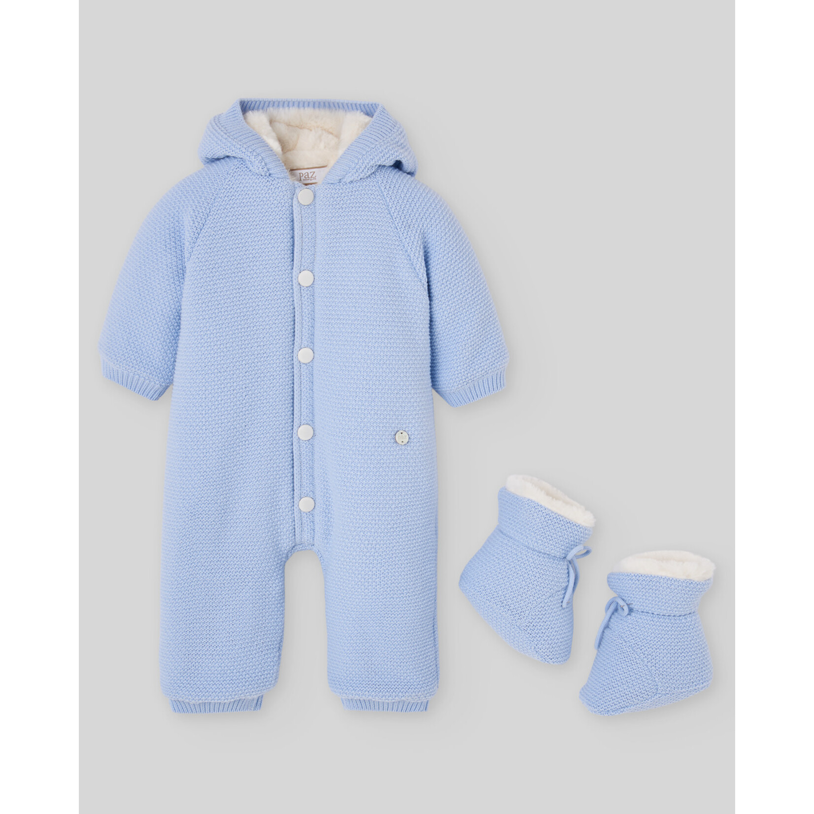 Paz Rodriguez KNIT NEWBORN SNOWSUIT WITH BOOTIES "FOGAR" 013-113919 Cream
