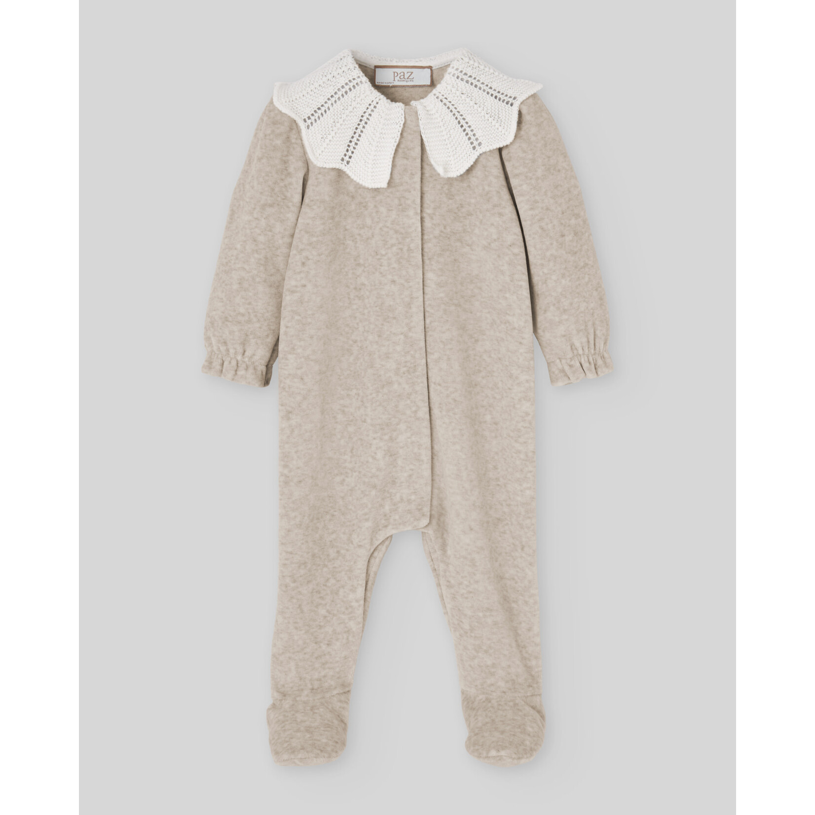 Paz Rodriguez KNIT NEWBORN ROMPER "TERNURA OI 26-27" 005-193768 Ligth Brown