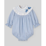 Paz Rodriguez WOVEN NEWBORN ROMPER "PONTE" 005-154071 Sapphire Blue