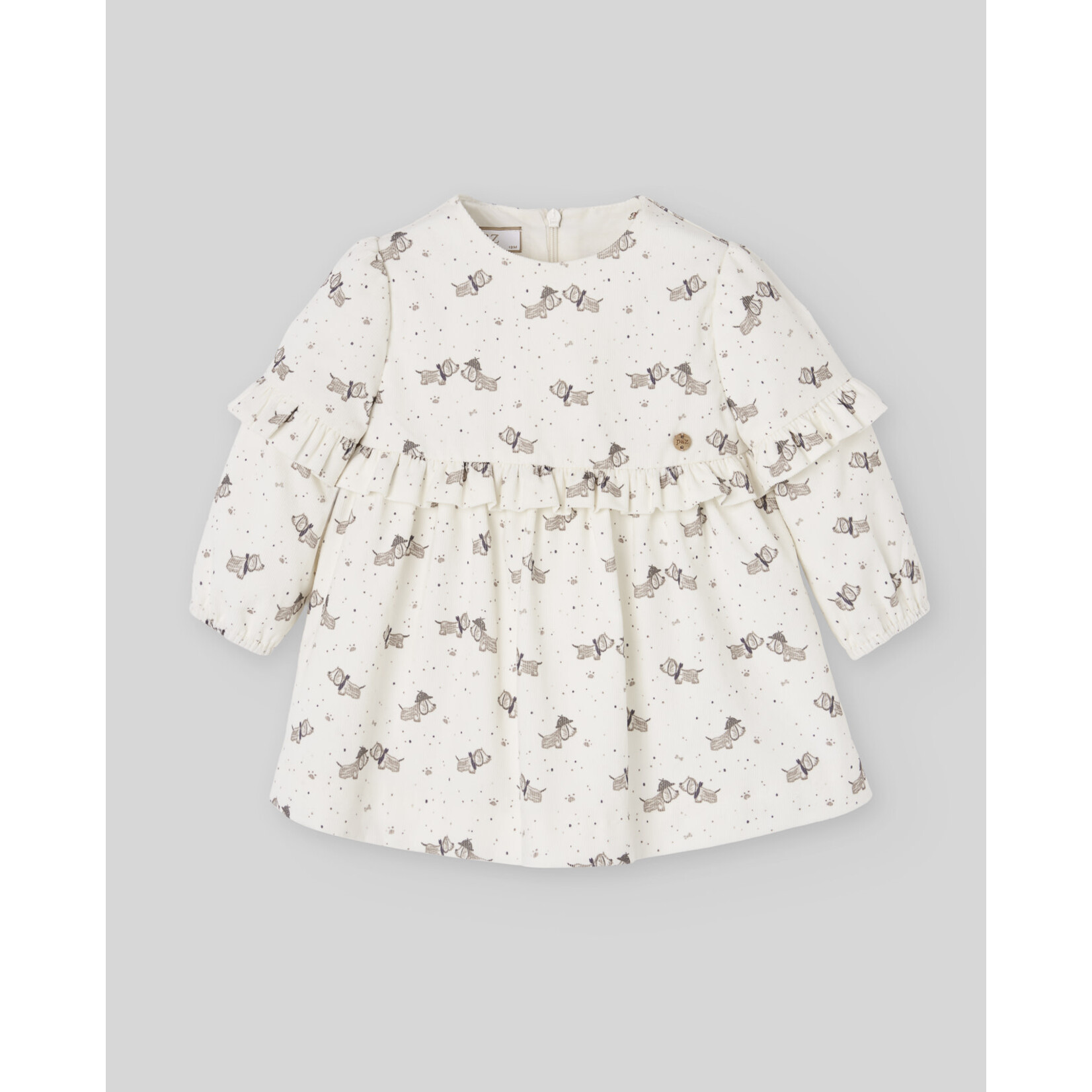 Paz Rodriguez WOVEN INFANT GIRL DRESS "NOZ" 004-154106 Capuccino