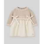 Paz Rodriguez KNIT NEWBORN DRESS "NAI" 004-114215 Light Pink/Cream