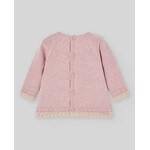 Paz Rodriguez KNIT NEWBORN SWEATER "VAL" 003-124110 Powder Pink/Light Brown