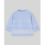 Paz Rodriguez KNIT NEWBORN SWEATER "FOGAR" 003-113912 Light Blue/Cream