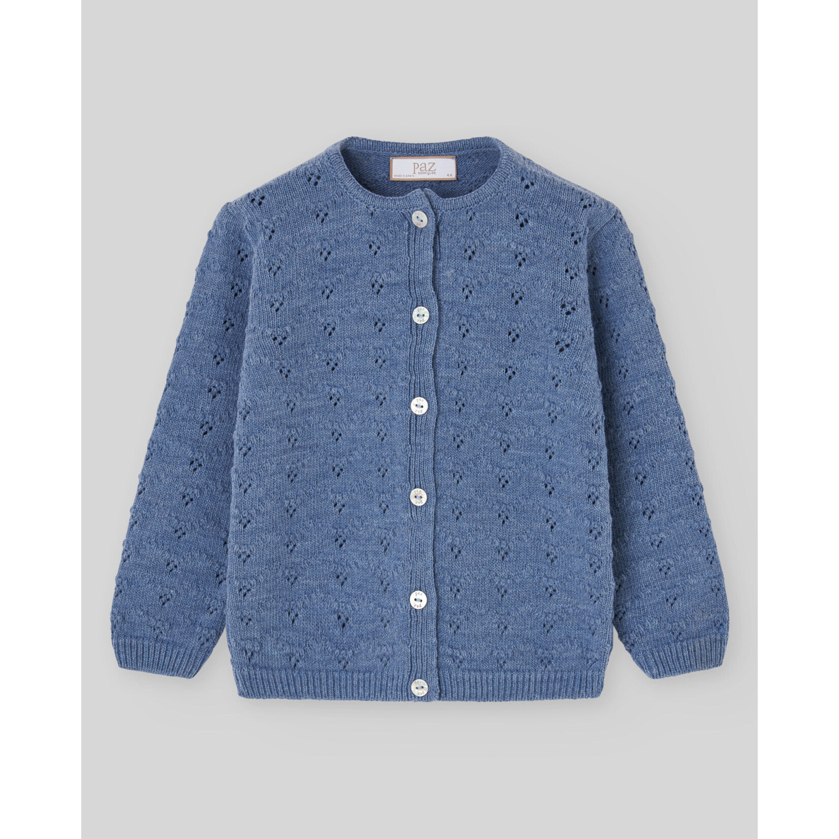 Paz Rodriguez KNIT INFANT GIRL CARDIGAN "PONTE" 002-104074 Sapphire Blue
