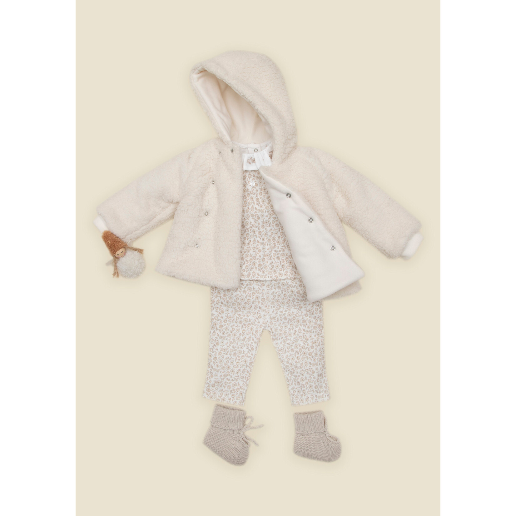 Patachou CONJUNTO  - NEWBORN SOFT - INVERNO 2026 6209 20 00 BEIGE FLOWERS F26-132