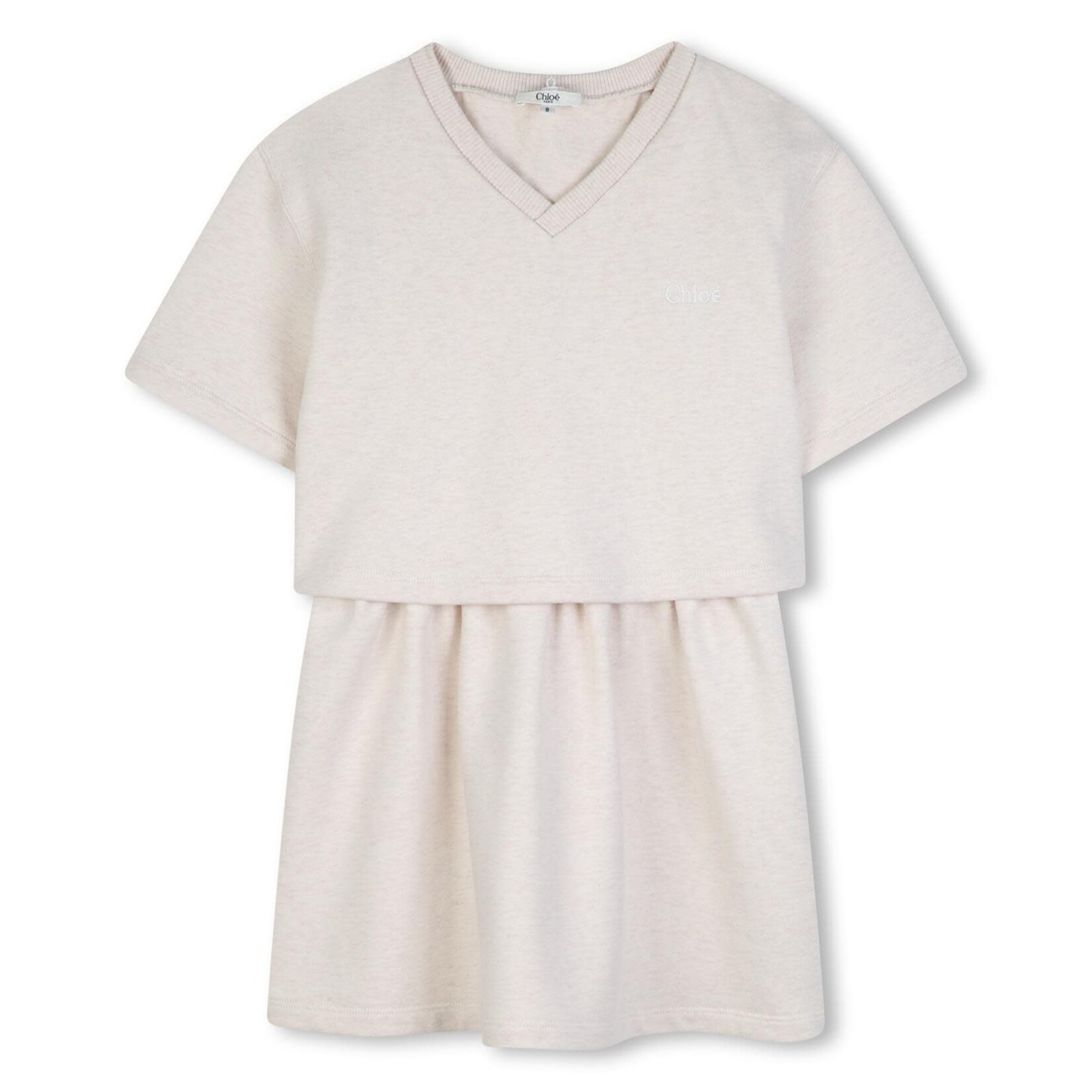 CHLOE ROBE MANCHES COURTES Beige C21243
