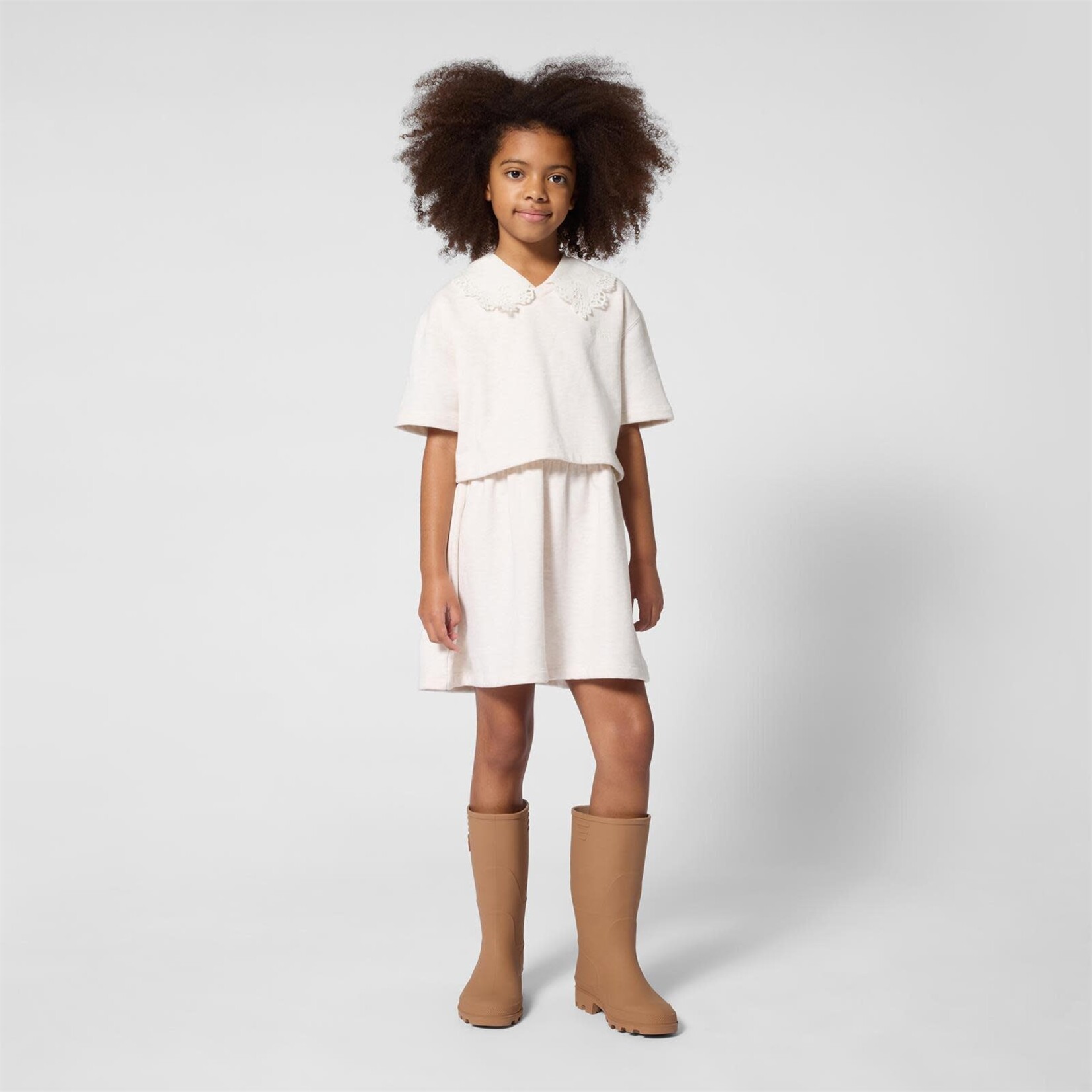 CHLOE ROBE MANCHES COURTES Beige C21243