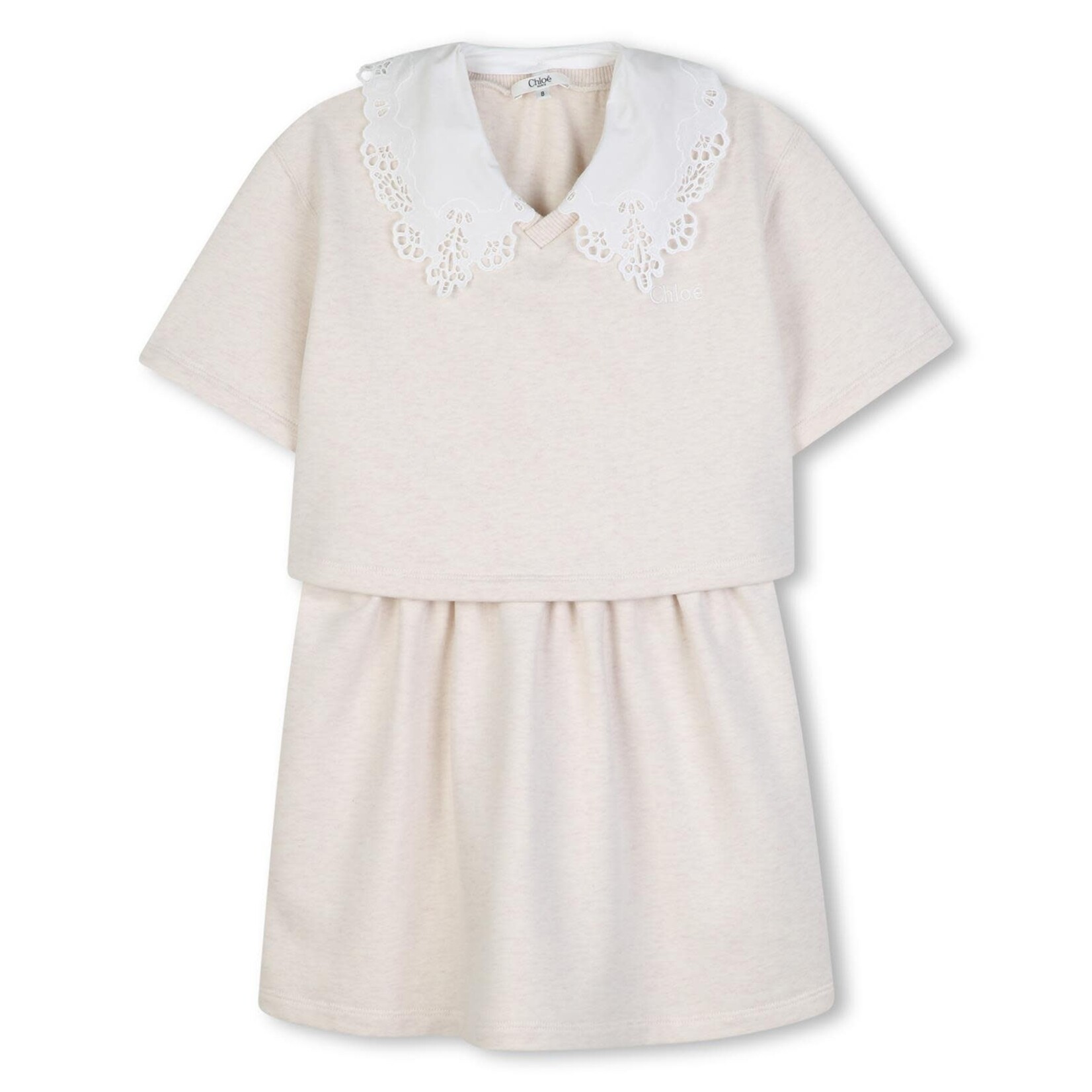 CHLOE ROBE MANCHES COURTES Beige C21243