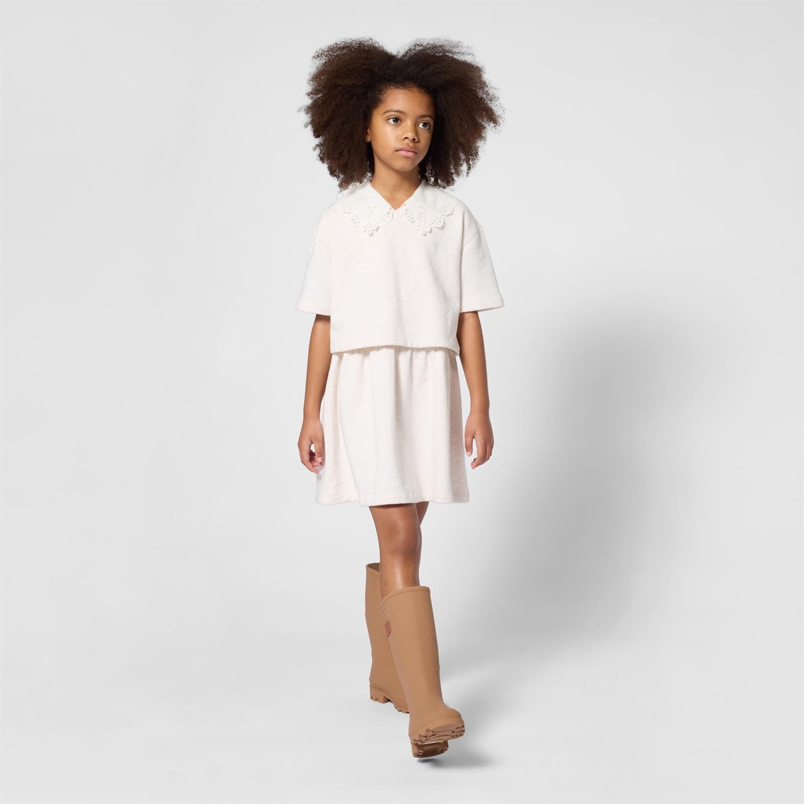 CHLOE ROBE MANCHES COURTES Beige C21243