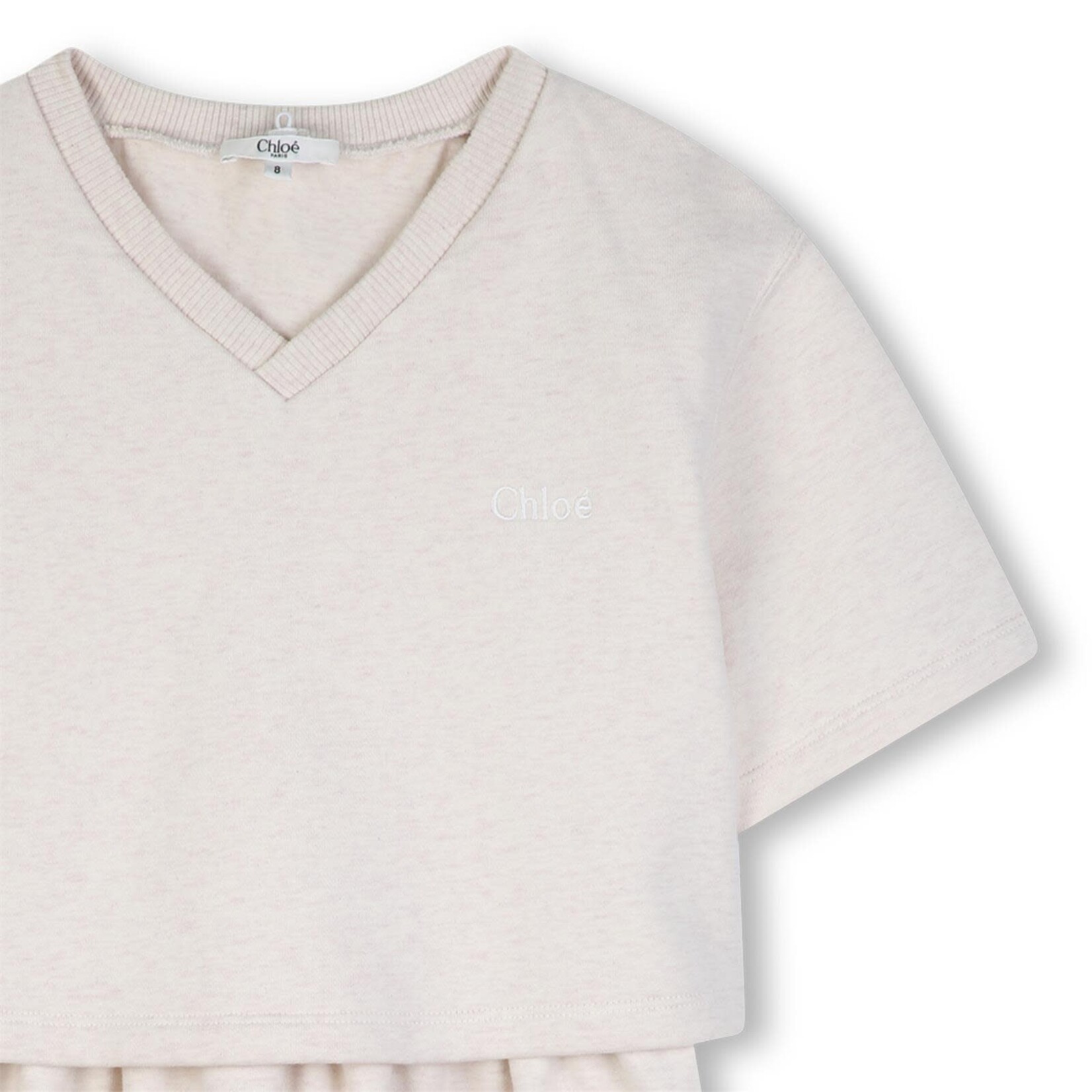 CHLOE ROBE MANCHES COURTES Beige C21243