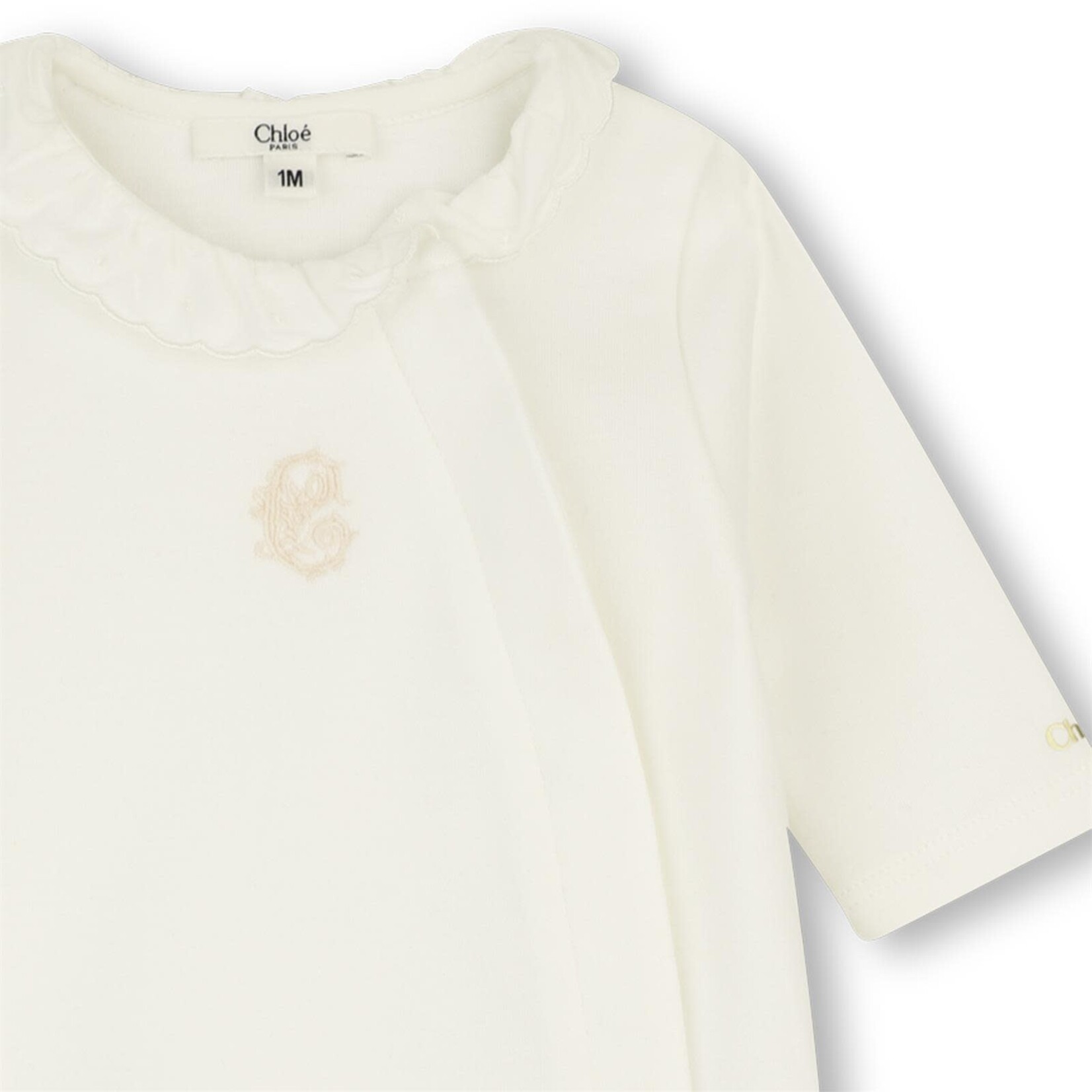 CHLOE ENS.PYJAMA+BAVOIR+BONNET Blanc C21367